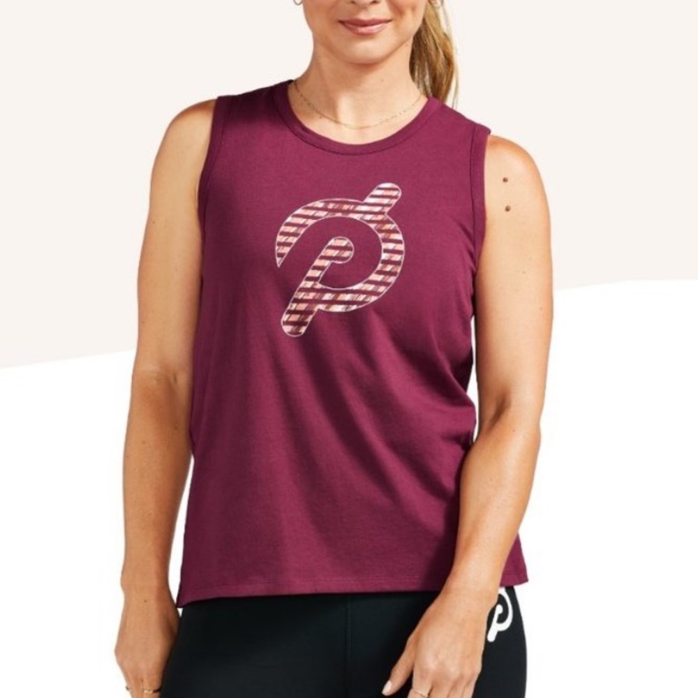 Peloton Red Studio Side Slit Muscle Tank